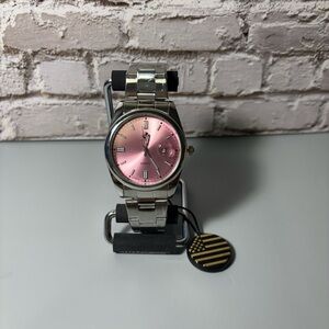 Silver and Pink Men's Rollie style Watch